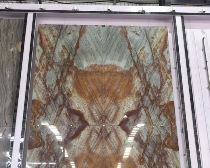 Open Book Gaya Bordeaux Quartzite Slabs